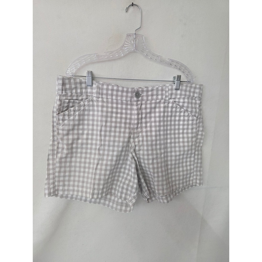 Lee Natural Fit Gingham Shorts Tan White Checkered 18M Stretch Cotton Preppy